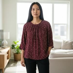 Maeve Woman's Polka Dot Sz M blouse